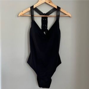 VICTORIAS SECRET| Black One Piece Bathing Suit with back strappy detail